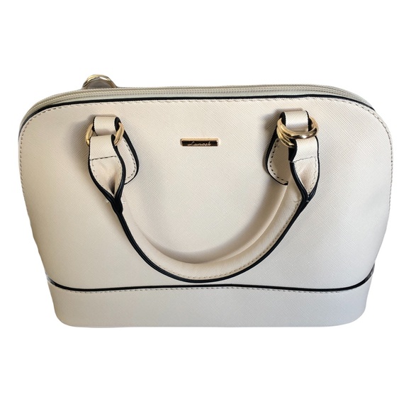 LOVENOOK Cream Purse Women’s Small Crossbody Bag Double Zip Gold Accents - Picture 5 of 17